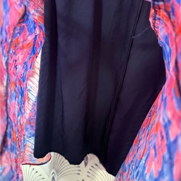 Colorful Pleated Long Sleeve Dress size medium by Skies are Blue - Picture 5 of 6